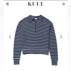Kule “The Rosewell” Navy/Cream quarter zip, Small